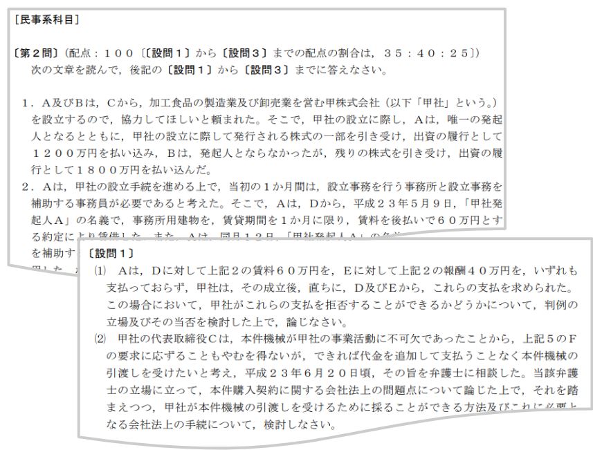 設立」 合格答案のこつ たまっち先生の「論文試験の合格答案レクチャー」第 ２２ 回 ～ 平成29年司法試験 商法～ - BEXA